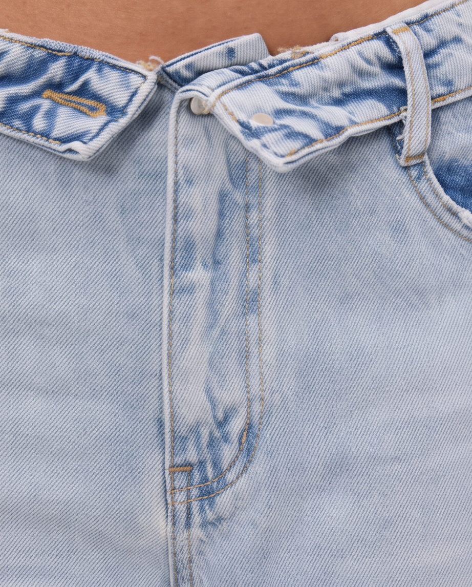 Jean baggy déchiré à taille croisée