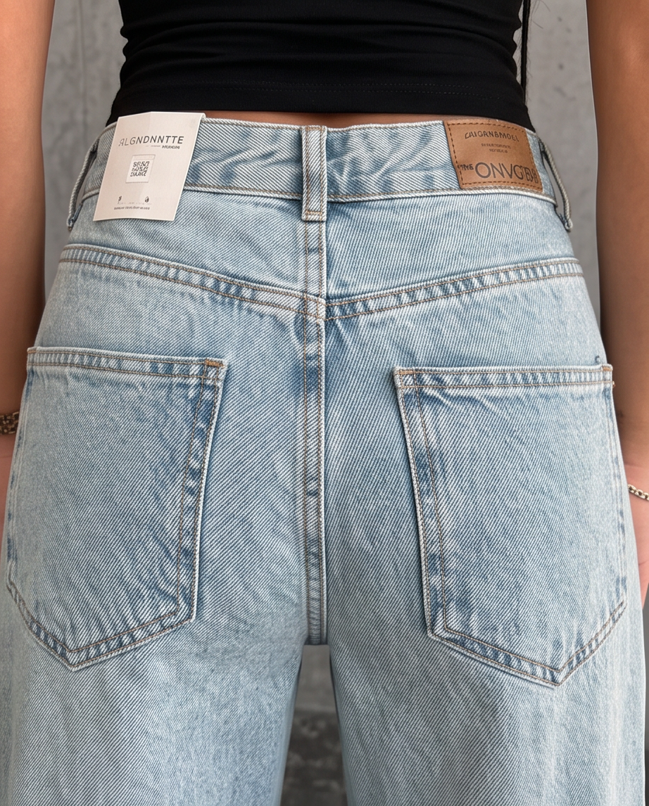 Jean large déchiré taille haute