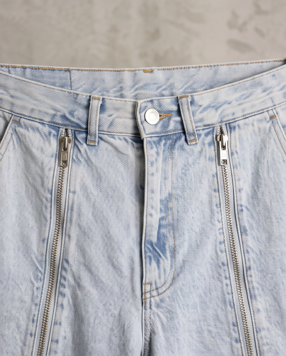 Jean large déchiré taille haute