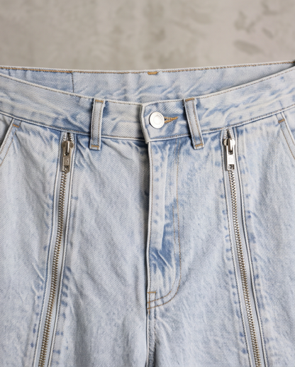 Jean large déchiré taille haute