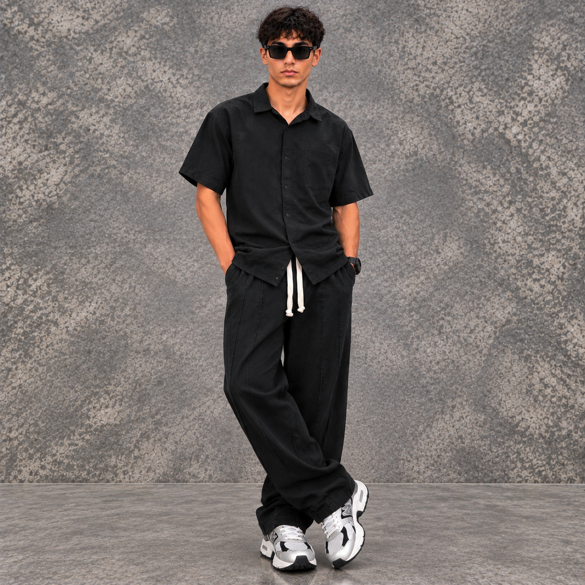 Outfit Homme Oversize | Chemise + pants Coton Premium – Bannana
