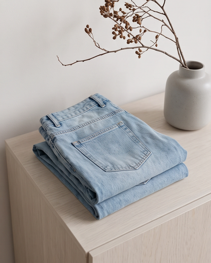Jean large déchiré taille haute