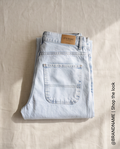 Jean large déchiré taille haute