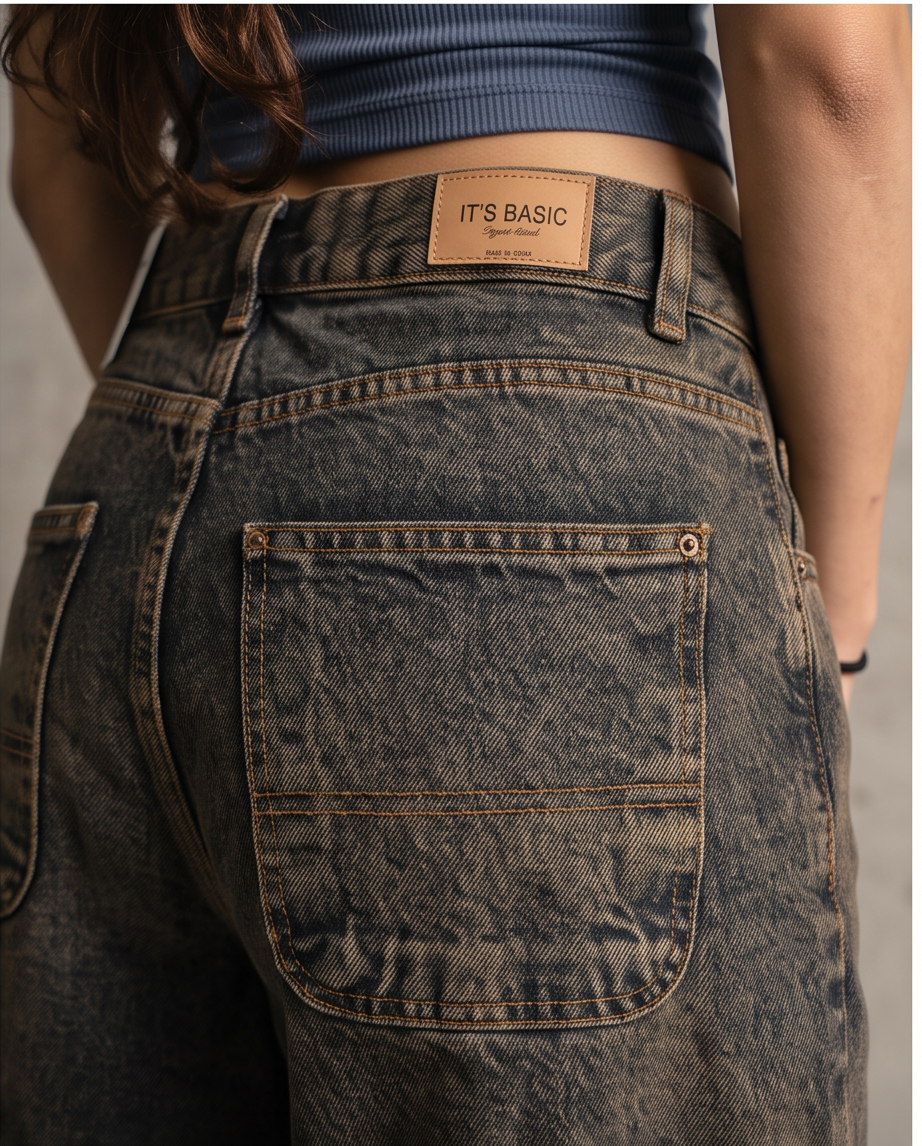 Jean baggy effet délavé vintage