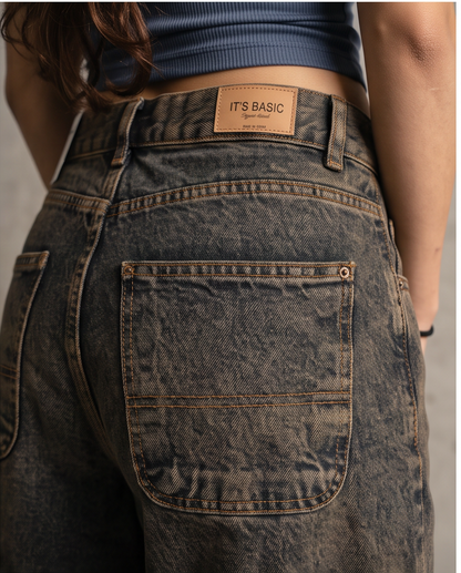 Jean baggy effet délavé vintage